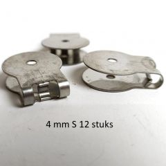 Glass clip ‘S’ for 4 mm glass (12 pieces)