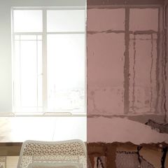 714xx Oud rose glas, glasinlood