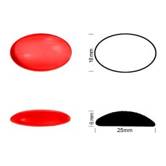 Jewel oval 25/18 licht rood