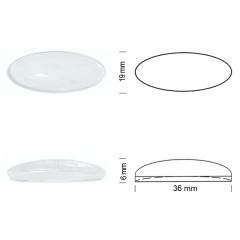 Jewel oval 36/19 wit opaal