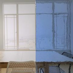 905xx blauw mondgeblazen glas