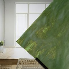 BE White/Light Green Opalicent (±25x29cm)