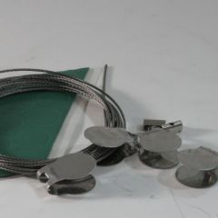 Glass clip suspension set complete for 6 mm glass