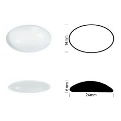 Jewel oval 24/14 wit opaal