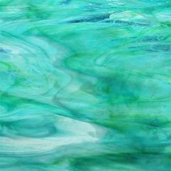 6023-83CC Pearl Opal Clear/white/aqua/lime, "Aqua-Lime" (COE 96)