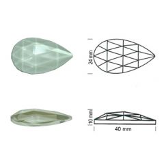 Druppelvormige jewel met facetten 40/24 blank