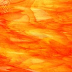 6076-83cc Pearl Opal Clear/white/orange/yellow, "Inferno" (COE 96)