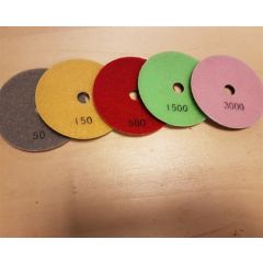 Set of 5 polishing pads for angle grinders