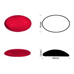 Jewel oval 24/14 donker rood