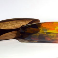 combination of two cultures, fused glass