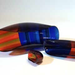 blue and orange glass fusing