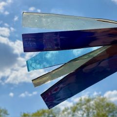 Mondgeblazen restglas diverse kleuren (±30x30cm)