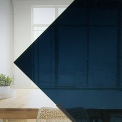 Mondgeblazen glas donkerblauw F35 (±30x30cm)