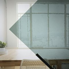 Mondgeblazen glas Blauw F48 (±30x30cm)