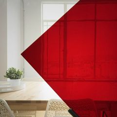 Genuine Antique red on clear middle ±30x30cm