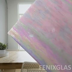 Mississippi River Glass opaque Pink White iridescent 1008 IR