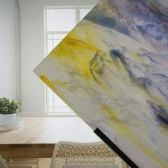 Mississippi River Glass semi-transparent Blue Yellow 7019 S