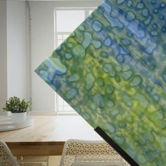 Mississippi River Glass opaque moss green/white/blue 7030M