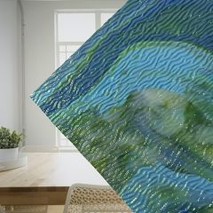 Mississippi River Glass opal green turquoise ripple 7082 R