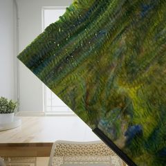 Mississippi River Glass yellow blue red clear ripple 7090 R