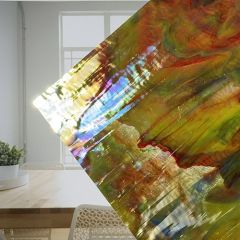 Mississippi River Glass opal red yellow turquoise ripple iriserend 7097 IR