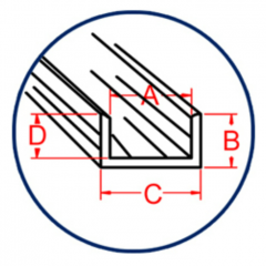 U-profile copper 4x4