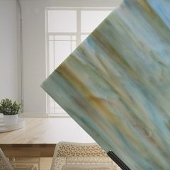 Mississippi River glass Amber/Pink/Blue opalicent 8015 S (±30x30cm)