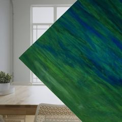 Wispy semi-transparent green blue white (±27x26cm)