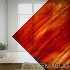 Wissmach Colorescent Cerise Red on clear 17 LL