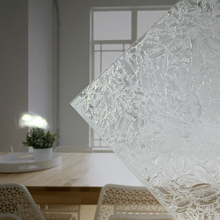 Various types of figured glass cut into handy pieces