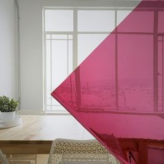Goetheglas 1042U C goudrosa op blank, 3mm (60 x 90cm) donker