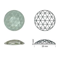 Jewel met facetten rond 25 blank