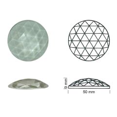 Jewel met facetten rond 50 blank