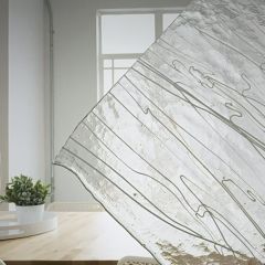 BE White Streamers on Clear (±25x29cm)