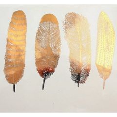 Decals veren goud 9cm