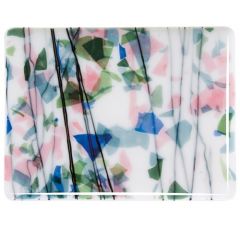 Spring: Blue,Green.Aqua,Pink on Lacy white