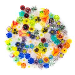 Millefiori COE96 Designer Flower Mix verpakt per 25 Gram