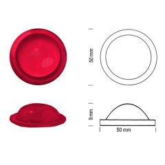 Bull's eyes 50 mm rood