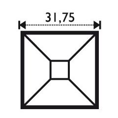 Bevel vierkant 1 x 1 a 2,54 cm x 2,54 cm ProVetro