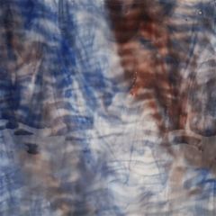 Mississippi River Glass opal blue red ripple 7098 R