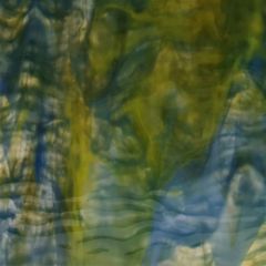 Mississippi River Glass opal blue yellow ripple 7095 R