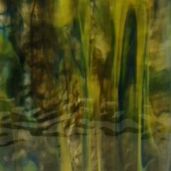 Mississippi River Glass opal green yellow blue ripple 7086 R