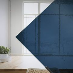 Mondgeblazen glas blauw F03 (±30x30cm)