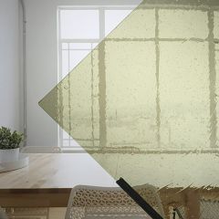 Mondgeblazen glas geelgroen F13 (±30x30cm)