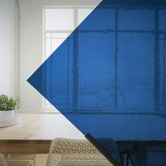 Mondgeblazen glas Atlantisch blauw F42 (±30x30cm)