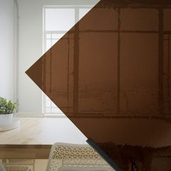 Mondgeblazen glas Beige rood F43 (±30x30cm)