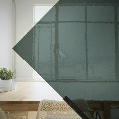 Mondgeblazen glas vergrijsd Blauw F54 (±30x30cm)