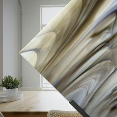 Oceanside S818-56SF Dark bronze white wispy 3mm (COE 96)