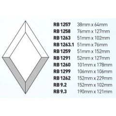 Bevel ruitvorm 101,6 x 177,8 mm (prijs per stuk / VE 30 st.)