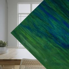 Wispy semi-transparant green blue white (±27x26cm)
